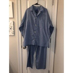 Vintage Men LG Town Craft Cotton Polyester Blend Pajama Set Blue Plaid